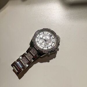 Guess Silver and Black Men's Watch
